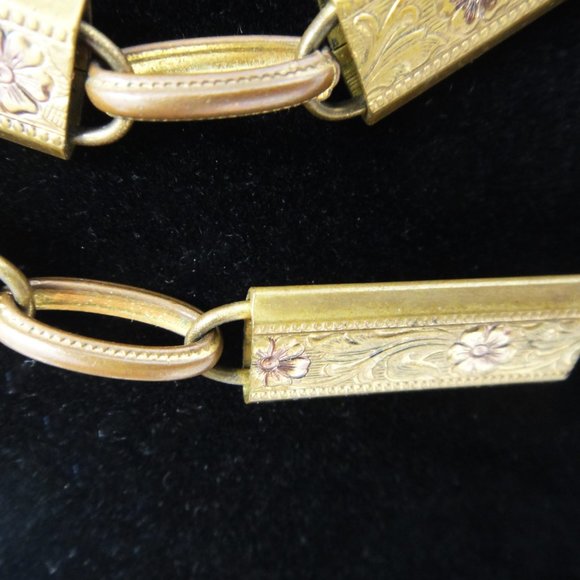 Victorian Book Chain Necklace Choker Brass Gold - Picture 7 of 10
